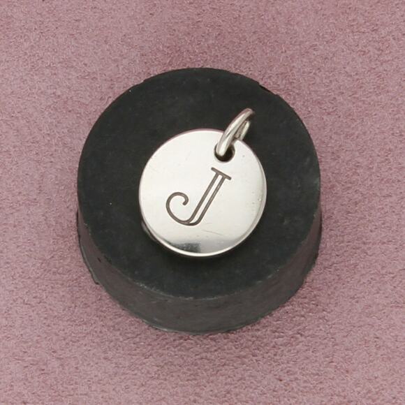 james avery sterling silver large letter 'j' initial disc pendant - Picture 1 of 3